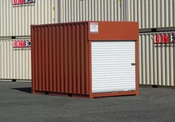 10ft Used Shipping Container with Roll Door 5 Burnt orange 10ft with roll door scaled