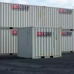 drybox stacked beige shipping containers
