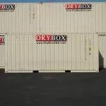 drybox stacked beige shipping containers