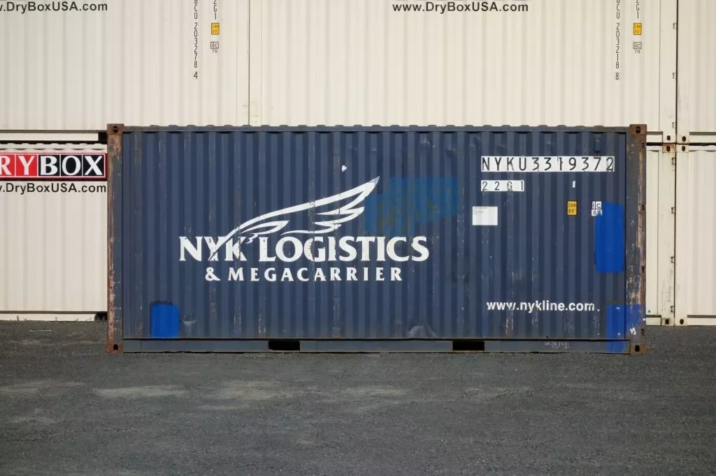 blue shipping container