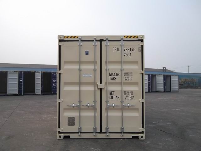 high cube shipping container with lock box