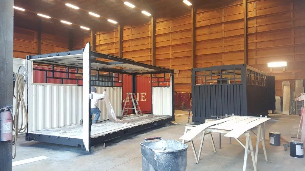 dry box shipping containers being built