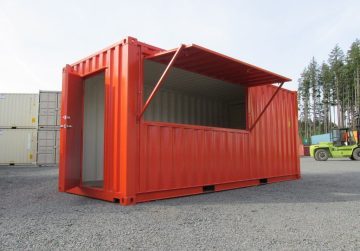 drybox shipping container turned into concession stand