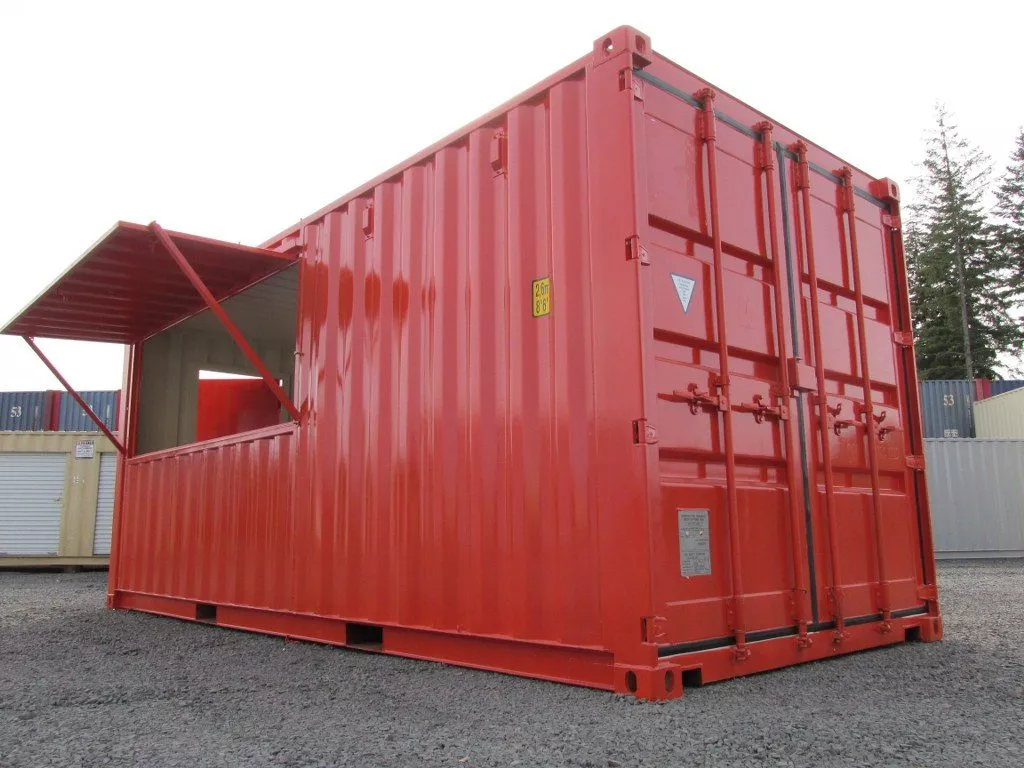 drybox shipping container turned into concession stand