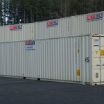 drybox stacked beige shipping containers