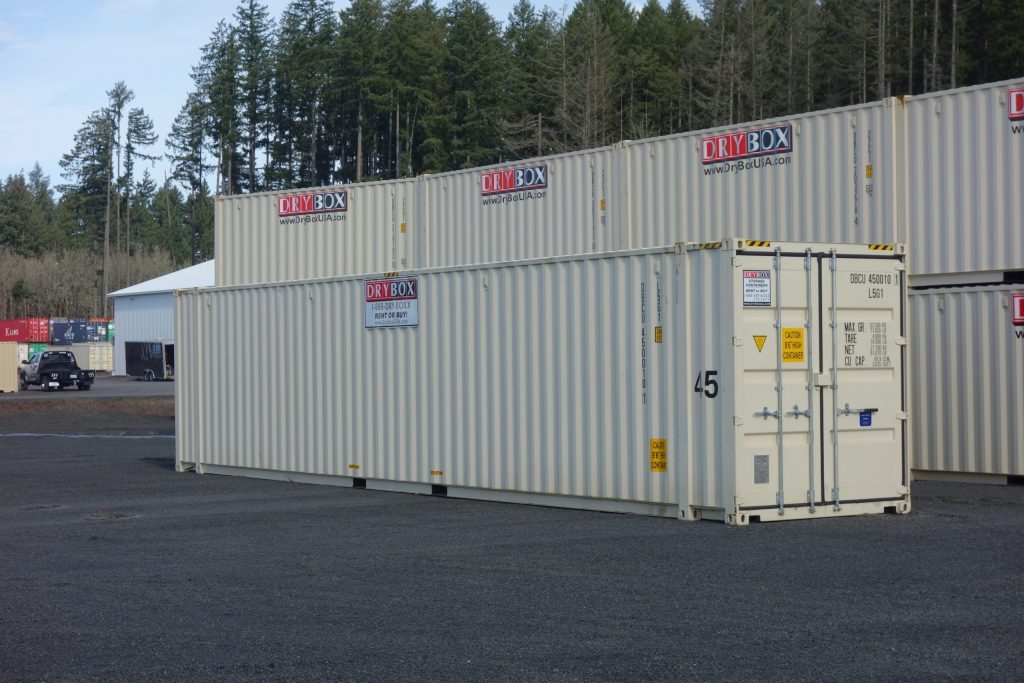 drybox stacked beige shipping containers