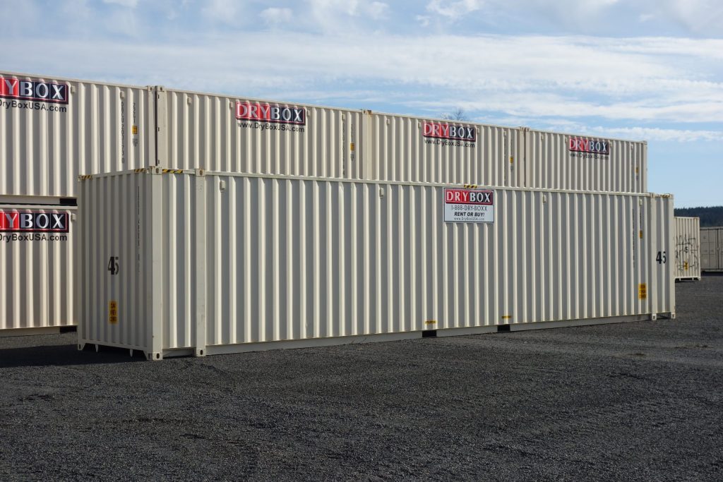 drybox stacked beige shipping containers