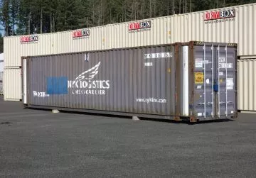 40ft high Cube Used Shipping Container WWT 5 drybox stacked beige shipping containers