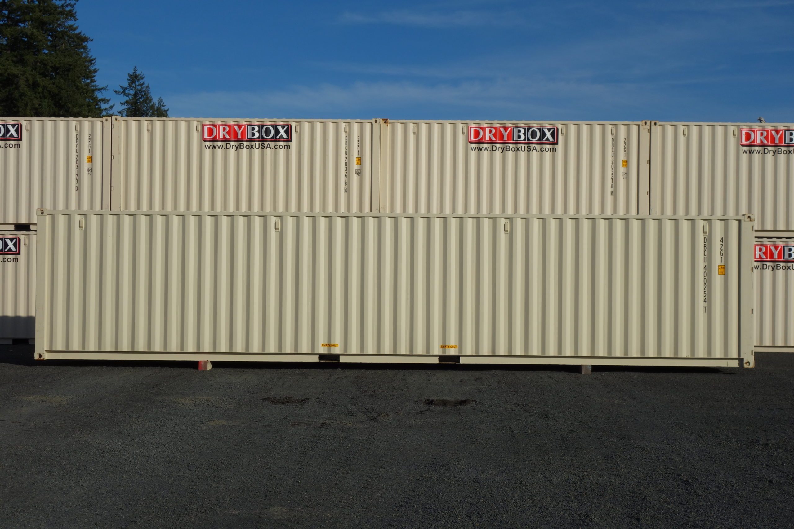 drybox stacked beige shipping containers