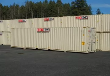 40ft High Cube shipping Container New 1-Trip 4 drybox stacked beige shipping containers