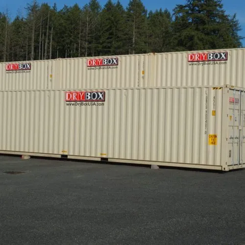 drybox stacked beige shipping containers