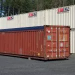 40ft Used Open Top Container 2 burnt red shipping container