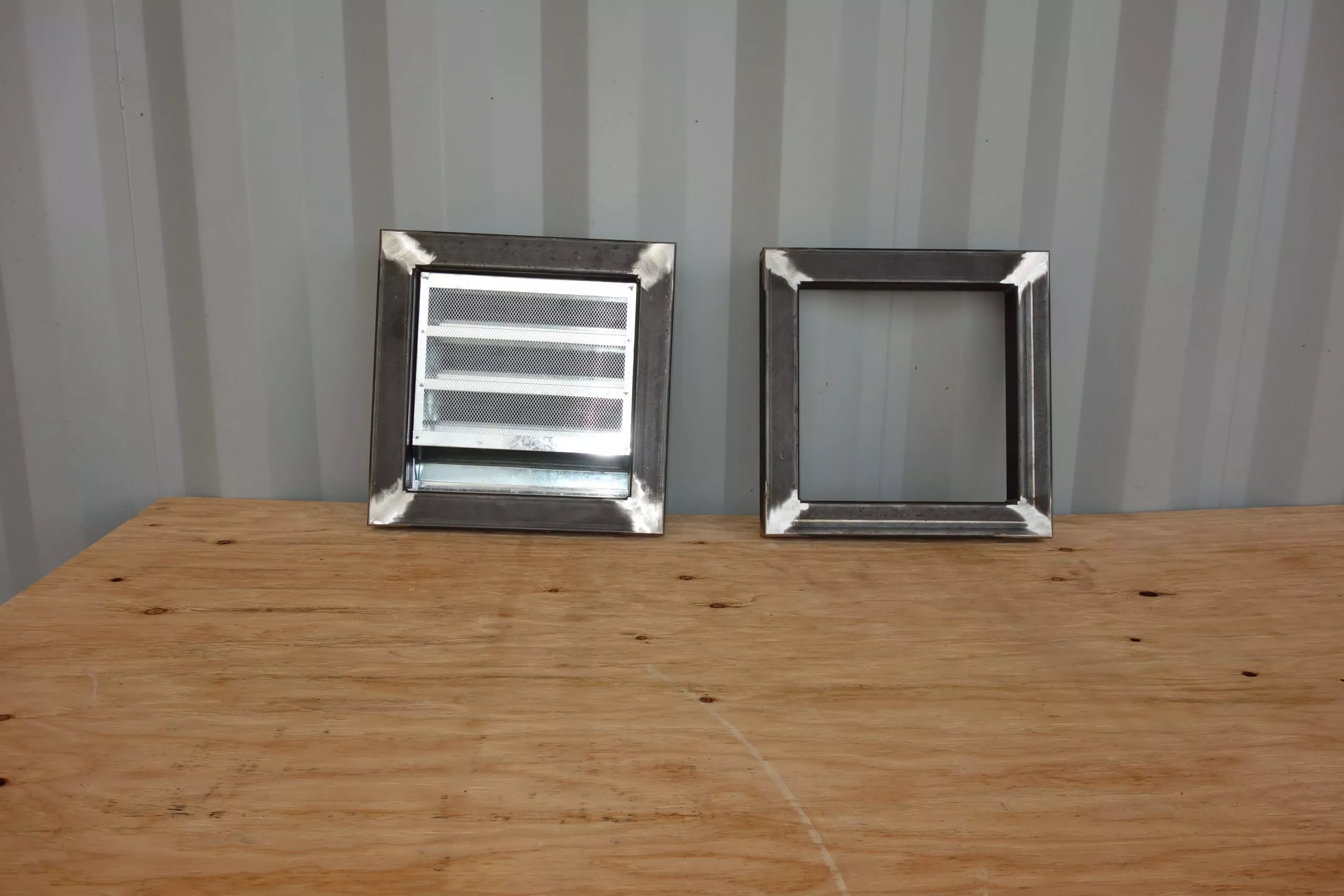 drybox window frame for shipping containers