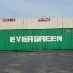 evergreen green shipping container