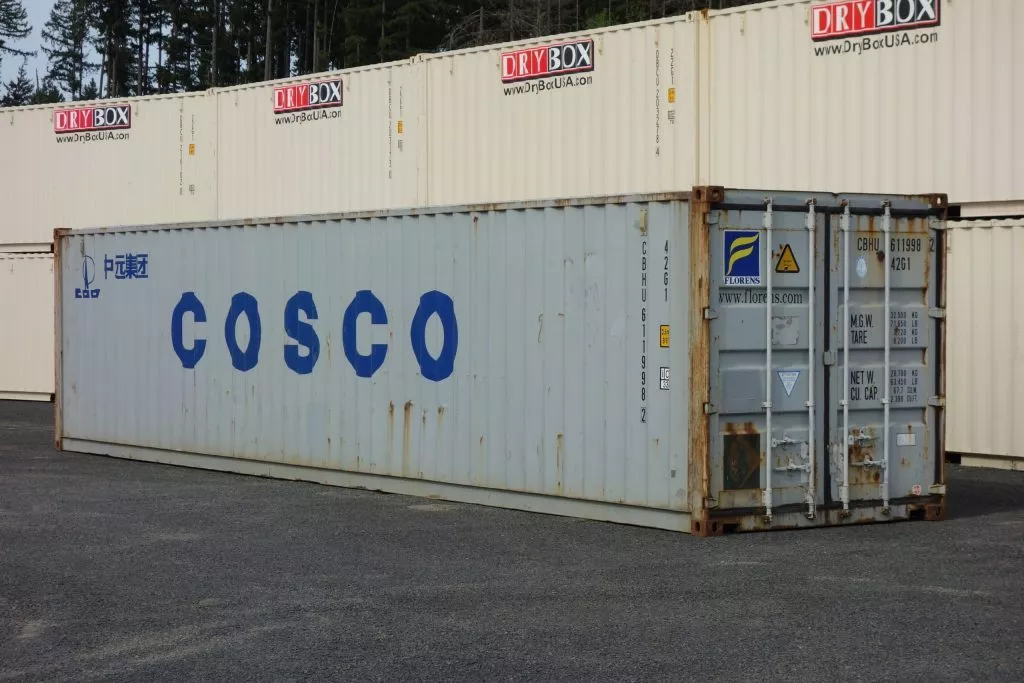 drybox stacked beige shipping containers