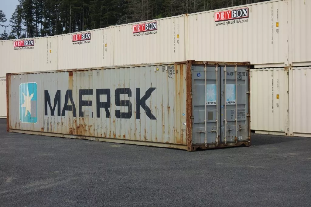 drybox stacked beige shipping containers