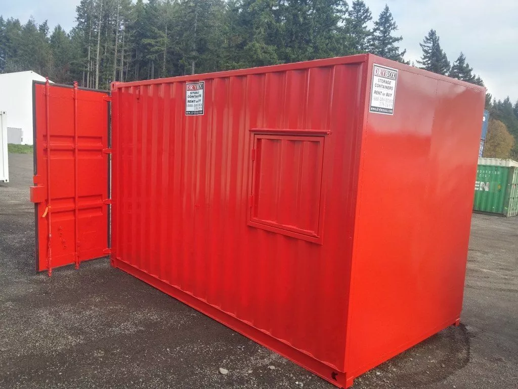 red 15ft dry box shipping container