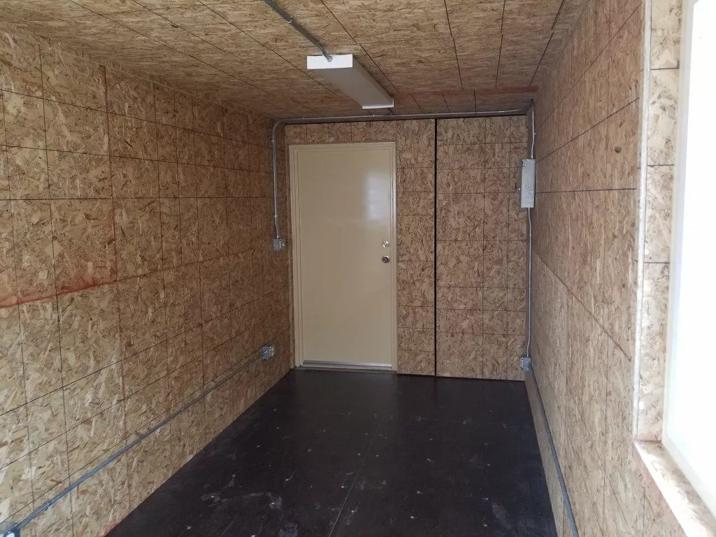 the interior of a drybox shipping container