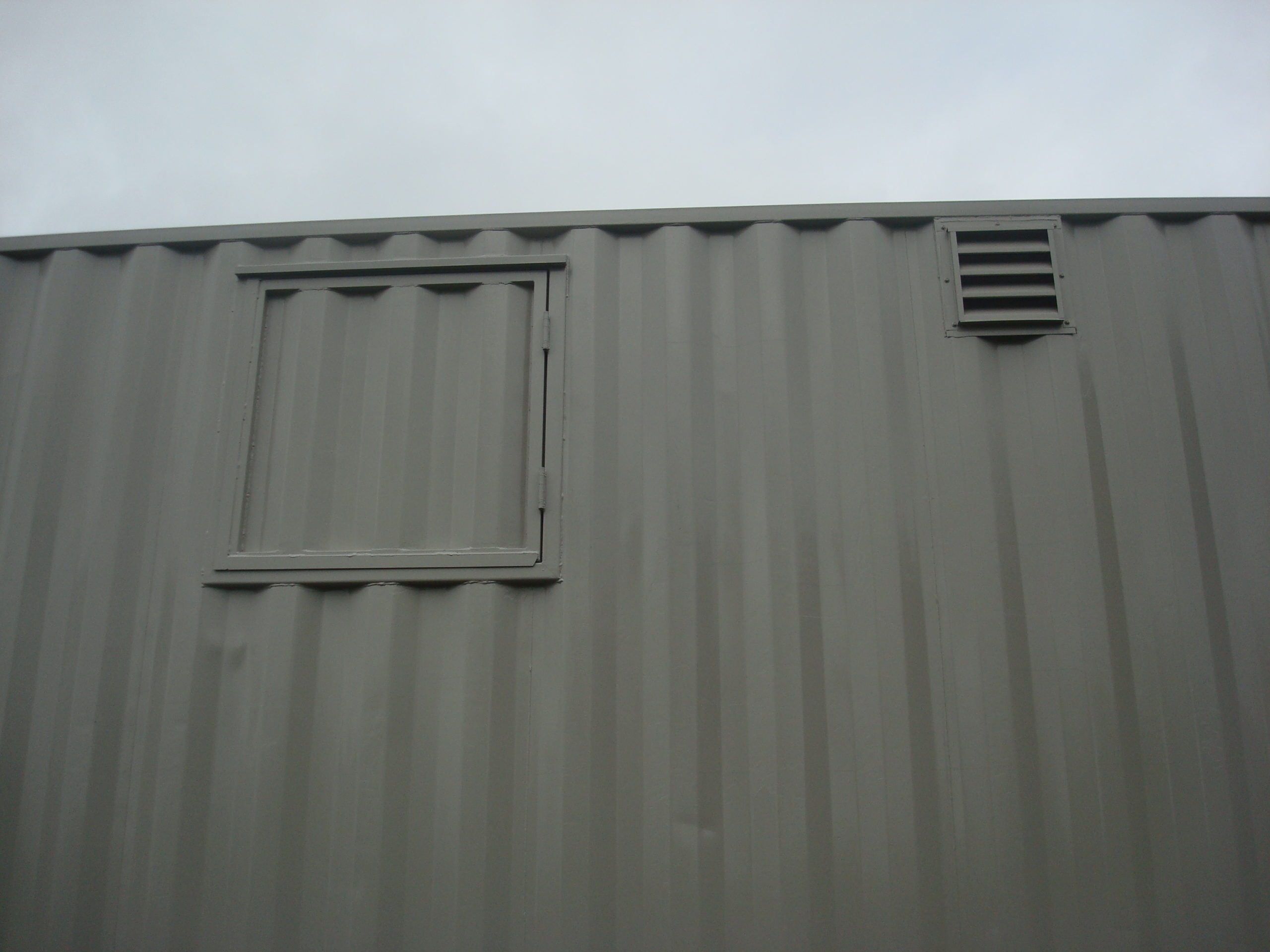 gray exterior shipping container