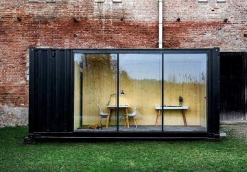 shipping container turned into an office