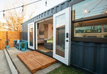 shipping container turned into a tiny home