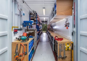 shipping container turned into a workshop