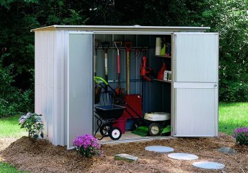 shipping container turned into storage shed