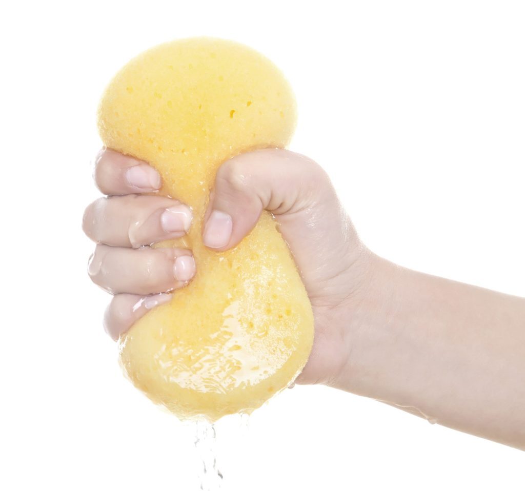 yellow sponge dripping