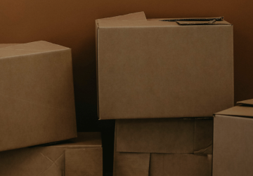 moving boxes inside a storage container for moving