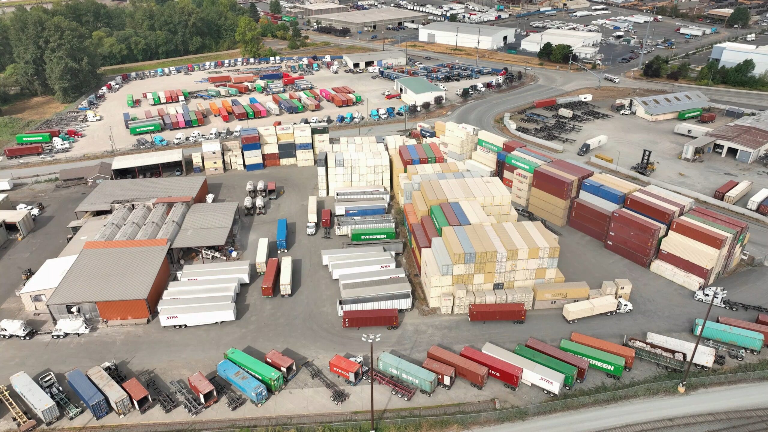 Dry Box Tacoma Yard from the sky.