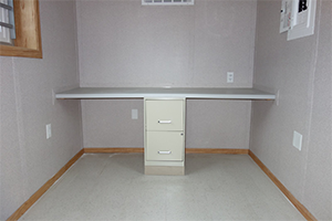 Filing cabinet and workspace