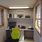 Inside a Drybox shipping container office layout