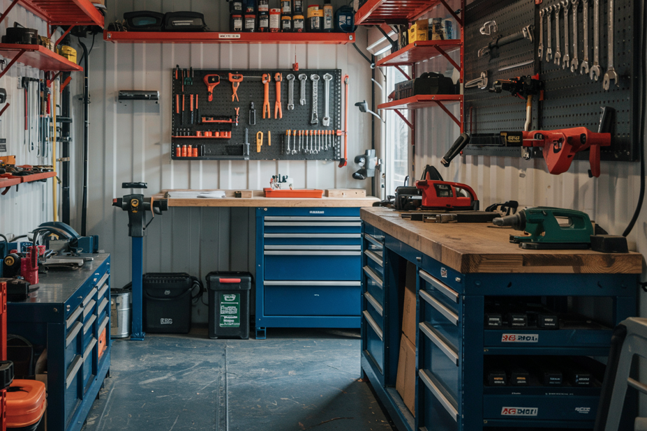 container shelves for workshops