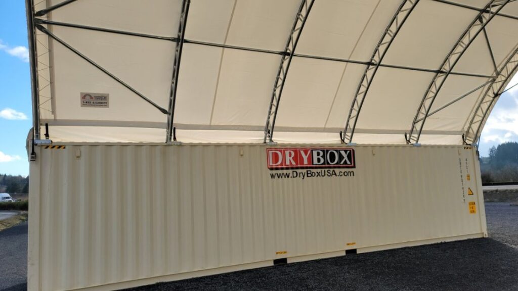 Shipping container canopy kit from Dry Box