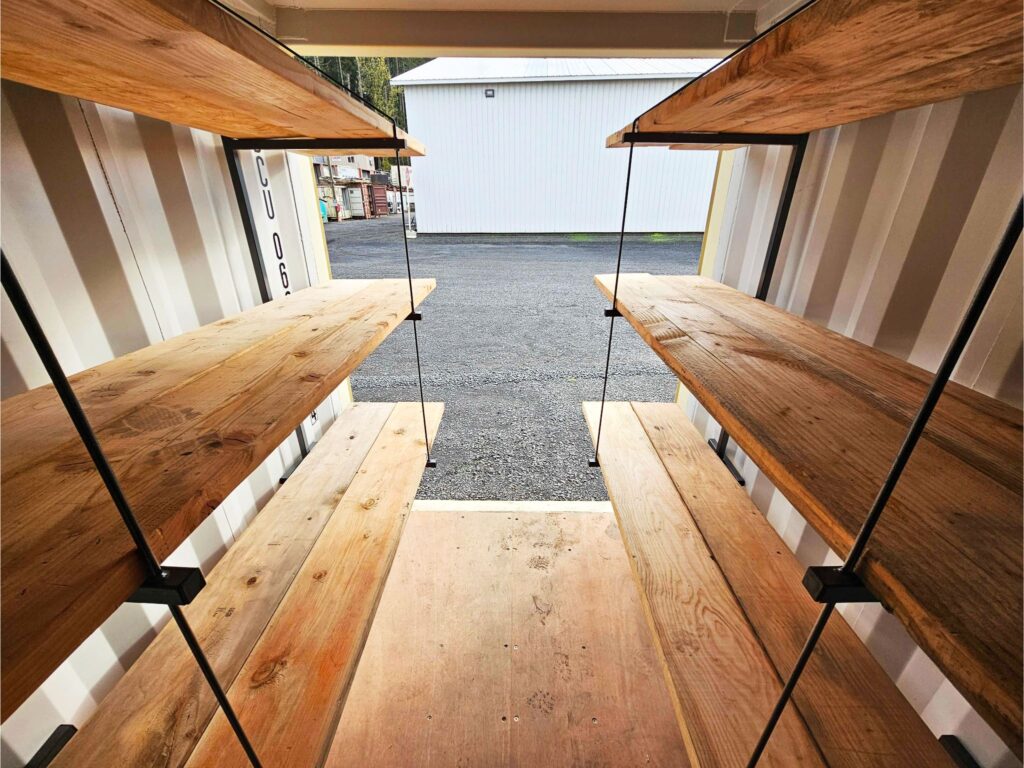 shipping container shelves 