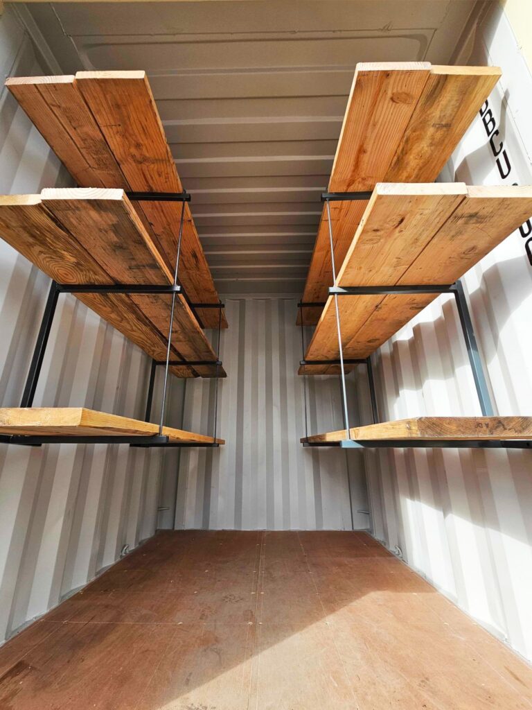 DIY container shelves