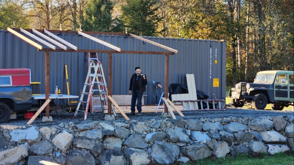 DIY shipping container roof