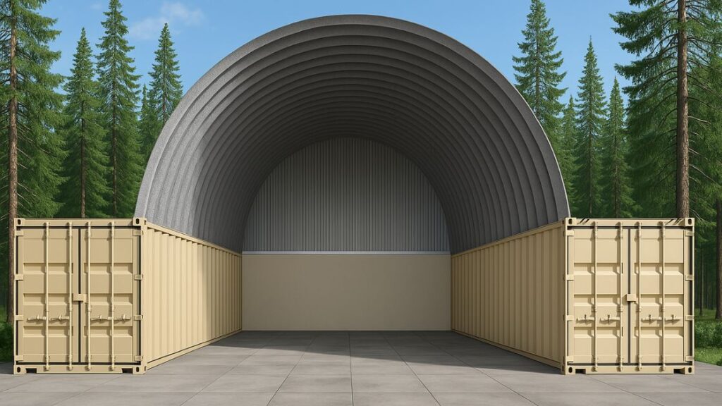 Steel shipping container canopy roof