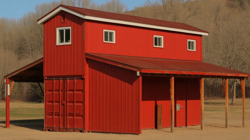 stacked container barn